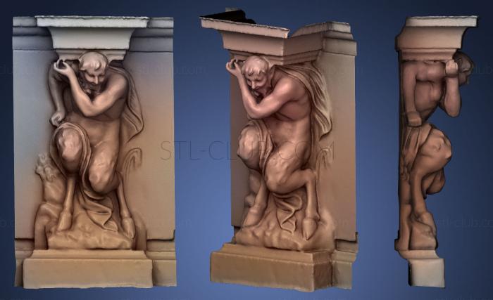 3D model Baroque faun sculpture on a wall (STL)