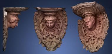 3D model Carved wood gilded surface (STL)