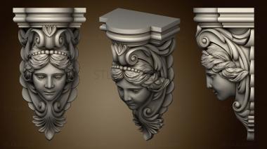 3D model Bracket with an angelic face (STL)