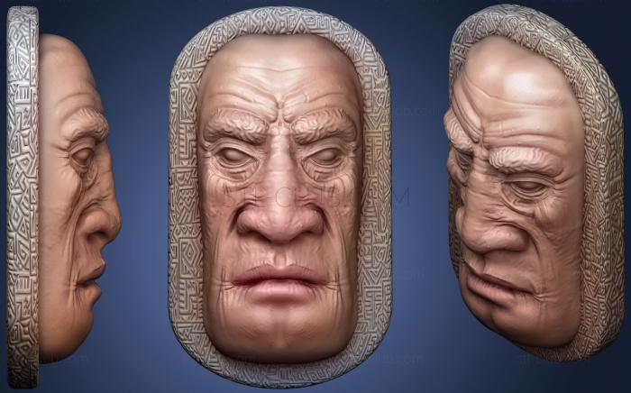 3D model African wooden head statue printable 2 (STL)