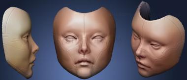 3D model riceart 01 Geisha Mask (STL)