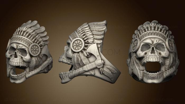 3D model Ring skull indian (STL)