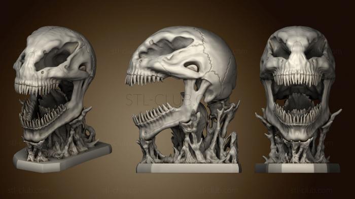 3D модель Ядовитый череп с основанием (STL)