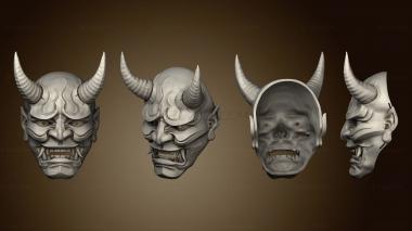 3D model Traditional Japanese Hannya Mask Oni Samurai (STL)