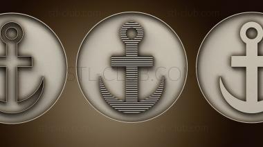 3D model Three anchors in a circle (STL)