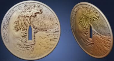 3D модель Подвеска Tsuba Kanagawa (STL)