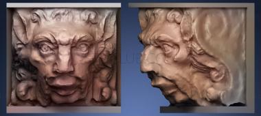 3D model wooden head from above a fireplace (STL)