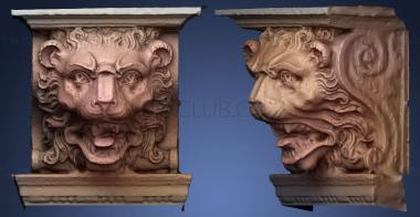 3D model Wooden head from above a fireplace7 (STL)