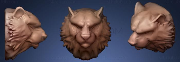 Low Poly Tiger Bust for 3D Print