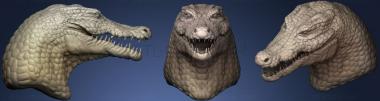 3D model Crocodile Humanoid Head (STL)