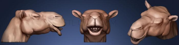 3D model Dromedary Camel Head  Low Poly (STL)