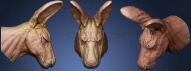 3D model Kangaroo Head (Commission Example) (STL)