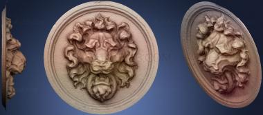 3D мадэль Настенная вешалка с львиной головой (STL)