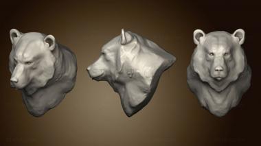3D мадэль Высокополигональный медведь с текстурами 2 (STL)