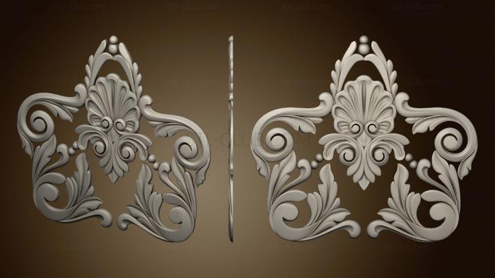 Накладки симметричные Декор с элементами овальной ракушки