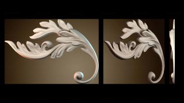 3D модель Цветочный элемент лист декора (STL)