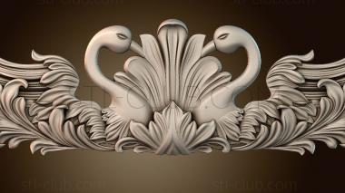 3D модель Центральный элемент декора Лебеди (STL)