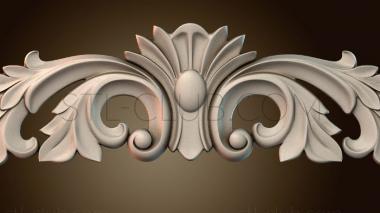 3D модель Центральный элемент декора – узор из складчатых листьев. (STL)