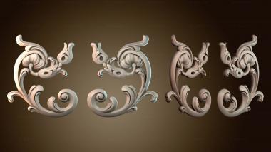 3D модель Изогнутый цветочный узор в бутоне хризантемы (STL)