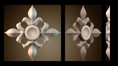 3D модель Узор с четырьмя острыми крыльями (STL)