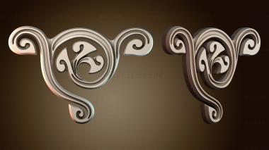 3D модель Треугольный узор с закрученным углом (STL)