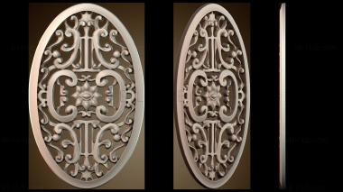 3D модель Овальный узор с цветами (STL)