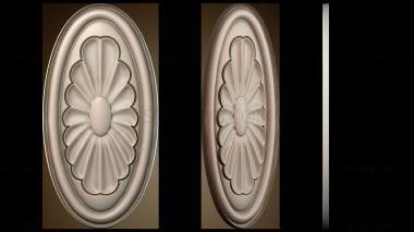 3D модель Овальный узор с цветами (STL)