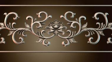 3D модель Длинный узор с цветами (STL)