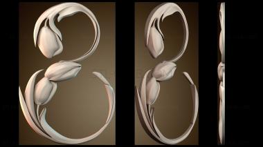 3D модель Узор из цветочных тюльпанов (STL)