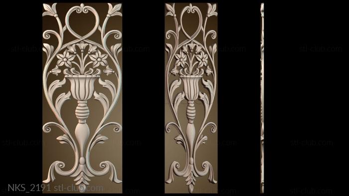 Накладки симметричные Узор цветочной корзины