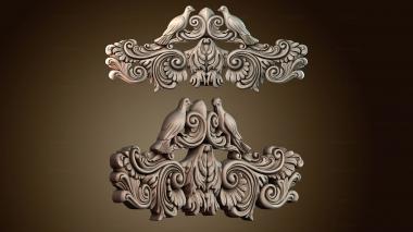 3D модель Дизайн декора с узором «Двойной голубь» (STL)