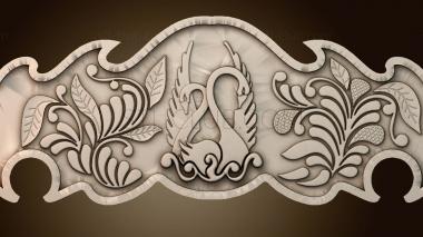 3D модель Узор «Два лебедя» (STL)