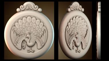 3D модель Дизайн медальона «Павлин» (STL)