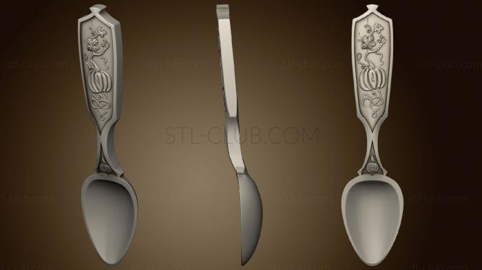 3D model Spoon with carved handle (STL)