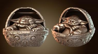 3D модель Рождественская декоративная петля «Малыш Йода» (STL)