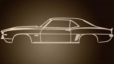 3D мадэль Силуэт автомобиля Chevrolet Camaro (STL)