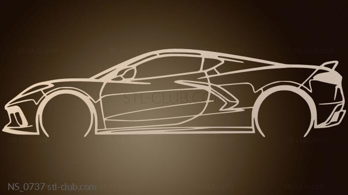 Нестандарт Силуэт автомобиля Chevrolet Corvette C