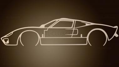 3D model Car Silhouette Ford GT (STL)