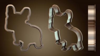 3D model Cutkies cortadores galletas cookie cutters BULLDOG (STL)