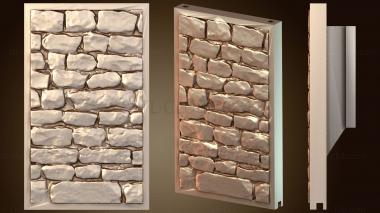 3D model Textured stone fantasy wall (STL)