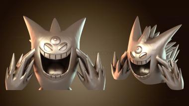 3D модель Генгар Мега Покемон Истинный Флэт (STL)