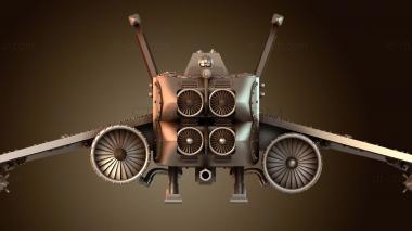 3D мадэль Гигаваттный истребитель-бомбардировщик из далекого будущего, футуристический поршневой двигатель Alieron (STL)