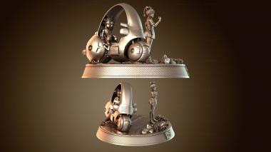 3D мадэль Гоку и Бульма Драконий жемчуг Заднее колесо (STL)