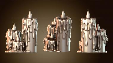 3D model Gothic Candles blackened (STL)
