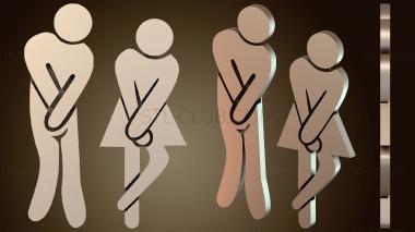 3D модель Знак Юмористический туалет (STL)