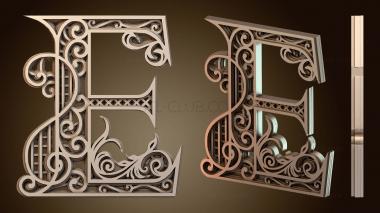 3D модель Причудливые украшенные буквы (STL)