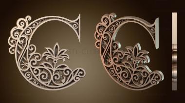3D модель Причудливые украшенные буквы (STL)