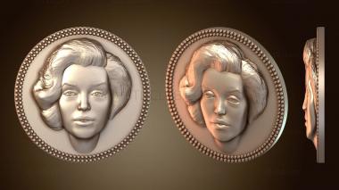 3D мадэль Медальон Мэрилин Монро иностранный (STL)