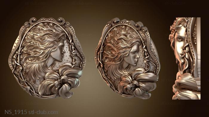 Нестандарт Медальон с лицом девушки