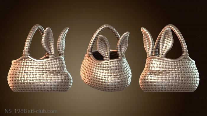 Нестандарт Минимальная корзина-кролик, моно